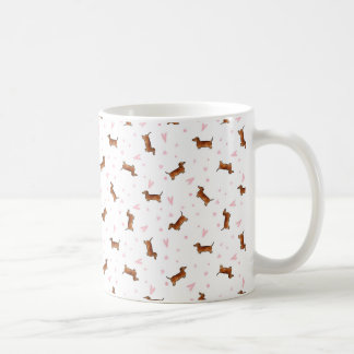 Dachshund Pattern - Harten Koffiemok