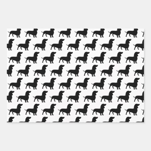 Dachshund Pattern Merry Kerstmis Inpakpapier Vel (Voorkant 3)
