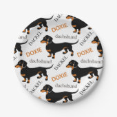 Dachshund Pattern Papieren Bordje (Voorkant)