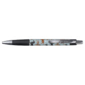 Dachshund Paws and Botten Pattern Blue Pen (Achterkant)