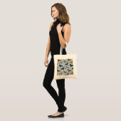Dachshund Paws and Botten Pattern Blue Tote Bag (Voorkant (model))