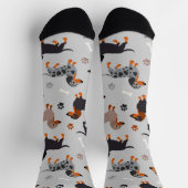 Dachshund Paws and Botten Pattern Socks Sokken (Top)