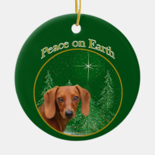 Dachshund Peace Keramisch Ornament