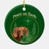 Dachshund Peace Keramisch Ornament (Achterkant)