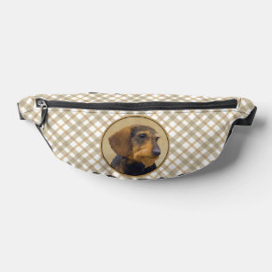 Dachshund Peinture Fil cheveux noir & Tan Dog Art