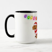 Dachshund Père Noël Mug personnalisé (Gauche)