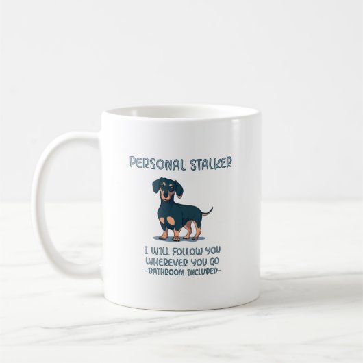 Dachshund Personal Stalker Koffiemok (Links)