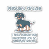 Dachshund Personal Stalker Sticker (Voorkant)