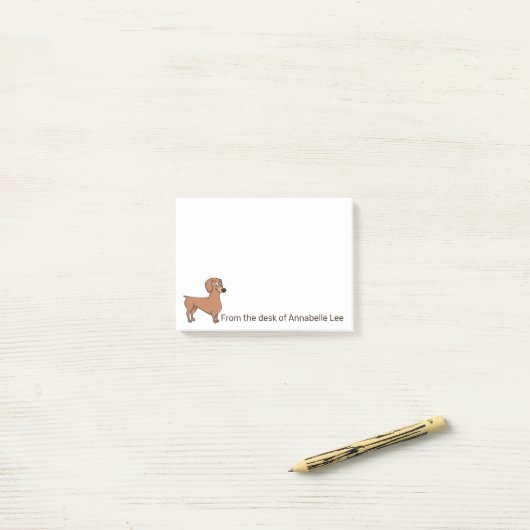 Dachshund Personaliseren Post-it® Notes (Op bureau)