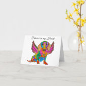 Dachshund Perte d'une carte de voeux pour animal d (Fleur jaune)