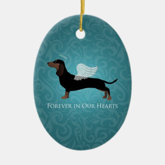 Dachshund - Pet Loss Memorial Design Keramisch Ornament (Voorkant)