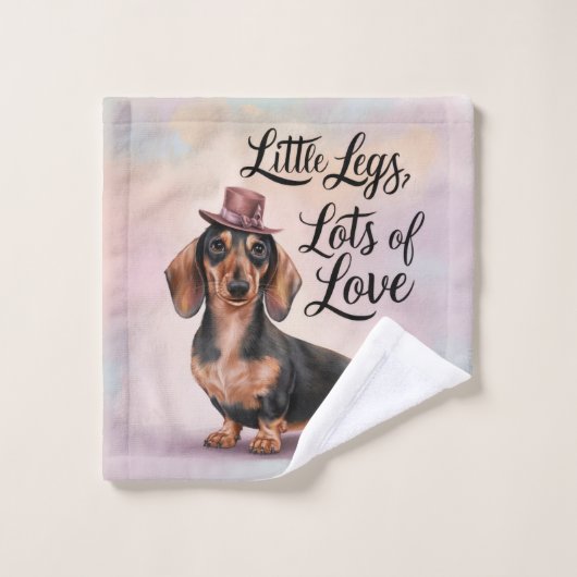 Dachshund Petits Jambes Beaucoup d'amour (Gant de toilette)