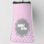 Dachshund Pink Polka Dot Golf Head Hoesje Putter Golfheadcover (Draai 90)