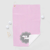 Dachshund Pink Polka Dot Golf Serviette pour Doxie (En situation)