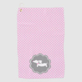 Dachshund Pink Polka Dot Golf Serviette pour Doxie (Devant)
