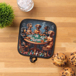 Dachshund Poker Nacht Pannenlap