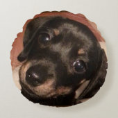 Dachshund Poly Round Sierkussen (16 inch) Rond Kussen (Voorkant)