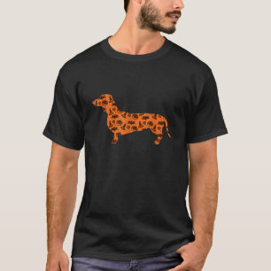 Dachshund Pompoen Heks Vleermuis Grappig Griezelig T-shirt