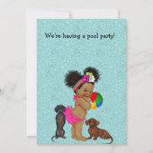 Dachshund Pool Party Ethnic Baby Invitation (Devant)