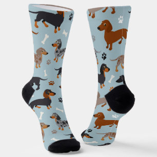 Dachshund Pootjes en Botten Patroon Sokken