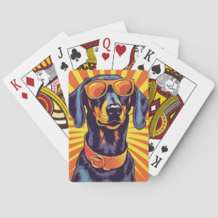 Dachshund Pop Art Speelse & Kleurrijke Ontwerp voo Pokerkaarten