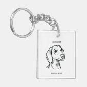 Dachshund Portrait Sleutelhanger (Voorkant Links)