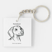 Dachshund Portrait Sleutelhanger (Achterkant)