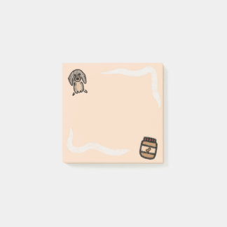dachshund post-it notities met pindakaas post-it® notes