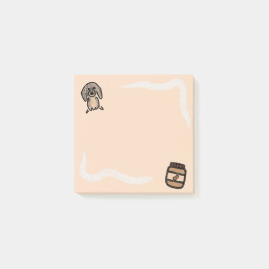 dachshund post-it notities met pindakaas post-it® notes (Voorkant)