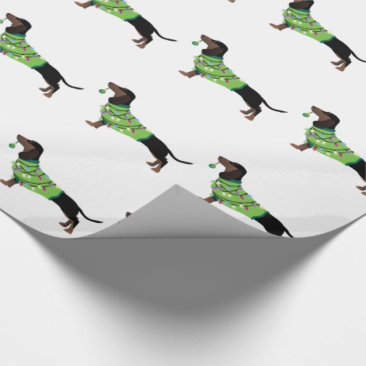 Dachshund Prettige feestdagen design Cadeaupapier (Hoek)