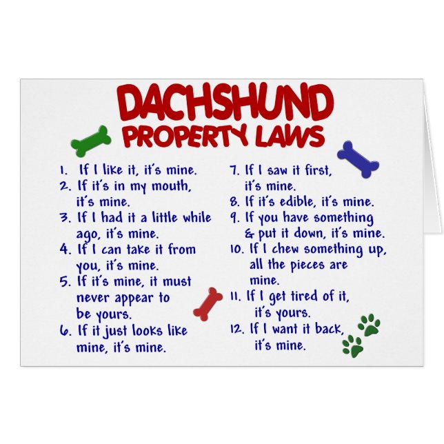 Dachshund Property Laws 2 (Voorkant Horizontaal)