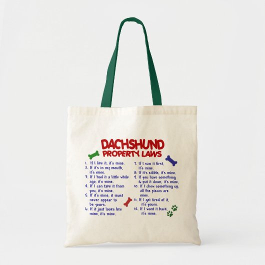 Dachshund Property Laws 2 Tote Bag (Voorkant)