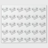 Dachshund pulling sleigh with a Christmas presents Cadeaupapier (Vlak)