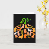 Dachshund Pumpkin Shape Plaid Leopard Dog Autumn H Kaart (Gele Bloem)
