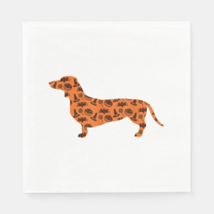 Dachshund Pumpkin Witch Bat Funny Spooky Halloween Servet