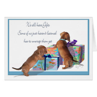 Dachshund-Puppies met een belangrijk bericht