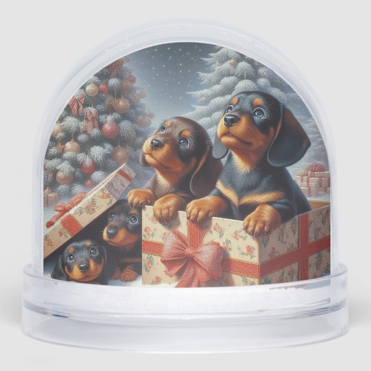 Dachshund Puppies Personalized Snow Globe (Avant)