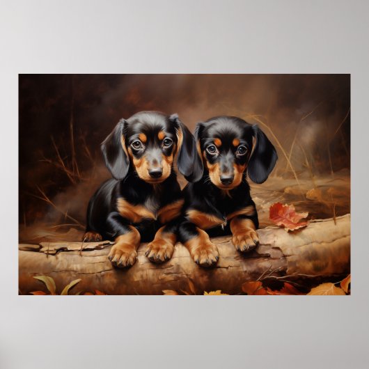 Dachshund puppies poster (Voorkant)