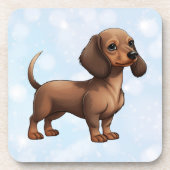 Dachshund Puppy Bier Onderzetter (Voorkant)