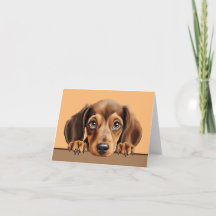 Dachshund Puppy Dog Pet Notecard of bedankpas