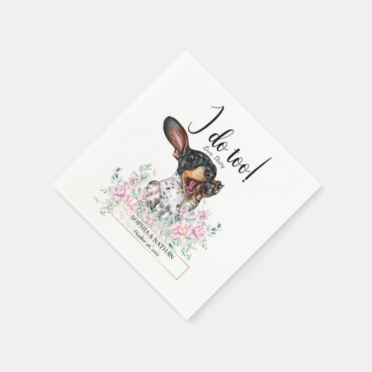 Dachshund Puppy Dog Wedding Cocktail Napkins Servet (Hoek)