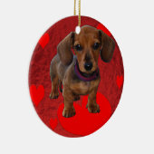DACHSHUND Puppy met hart Keramisch Ornament (Rechts)
