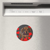 DACHSHUND Puppy met hart Magneet (Insitu (Vaatwasser))