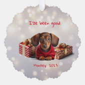 Dachshund Puppy Ornament Kaart (Voorkant)