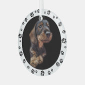 Dachshund Puppy Photo Paw Prins Glas Ornament (Voorkant links)