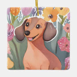 Dachshund Puppy | Watercolor Dog Pet Keramisch Ornament