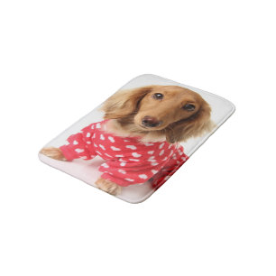 Dachshund Puppy Wearing Valentijns outfit Badmat