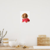 Dachshund Puppy Wearing Valentijns outfit Poster (Keuken)