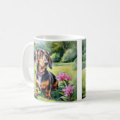 Dachshund Puppy Worst Dog Schattige Doxie Waterver Koffiemok (Voorkant links)