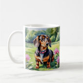 Dachshund Puppy Worst Dog Schattige Doxie Waterver Koffiemok (Links)